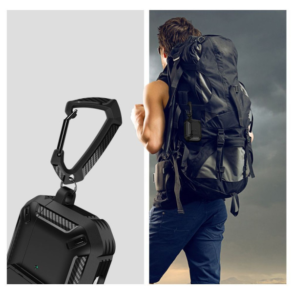 Etui Do Apple AirPods Pro 1 / 2 Tech-Protect X-Carbo Czarny