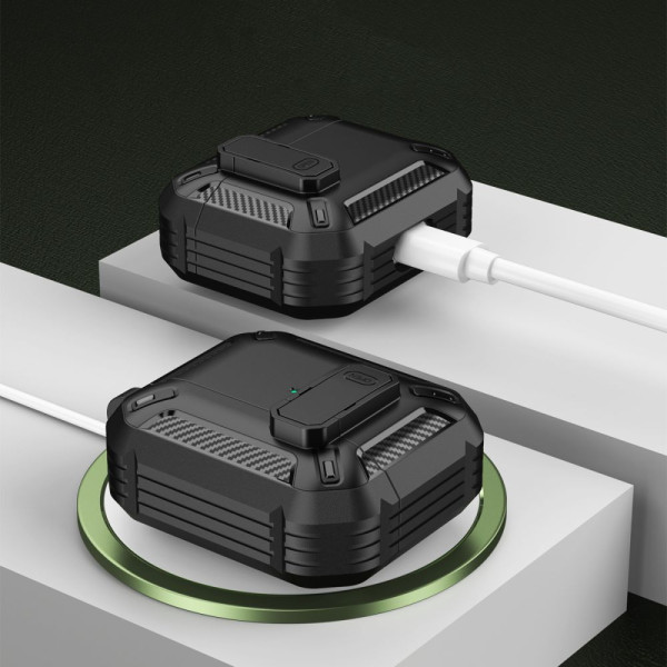 Etui Do Apple AirPods Pro 1 / 2 Tech-Protect X-Carbo Czarny