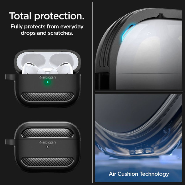 Etui Do Apple AirPods Pro 1 / 2 Spigen Rugged Armor Czarny Matowy
