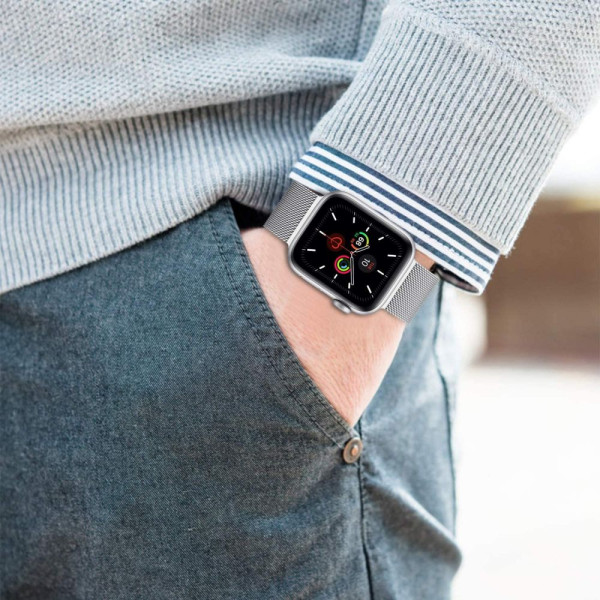 Bransoletka Do Apple Watch 42 / 44 / 45 / 49 mm Tech-Protect Milanese Band Srebrny