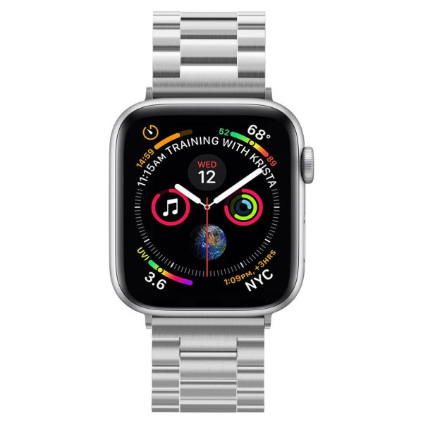 Bransoletka Do Apple Watch 42 / 44 / 45 / 49 mm Spigen Fit Band Srebrny