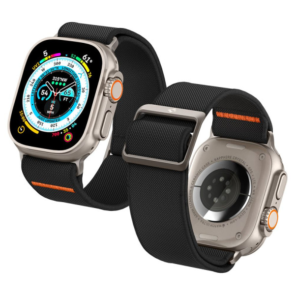 Pasek Do Apple Watch 42 / 44 / 45 / 49 mm Spigen Fit Lite Ultra Czarny