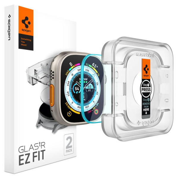 2x Szkło Hartowane Spigen Glas.Tr " Ez Fit " Apple Watch 49 mm