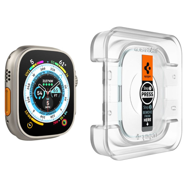 2x Szkło Hartowane Spigen Glas.Tr " Ez Fit " Apple Watch 49 mm