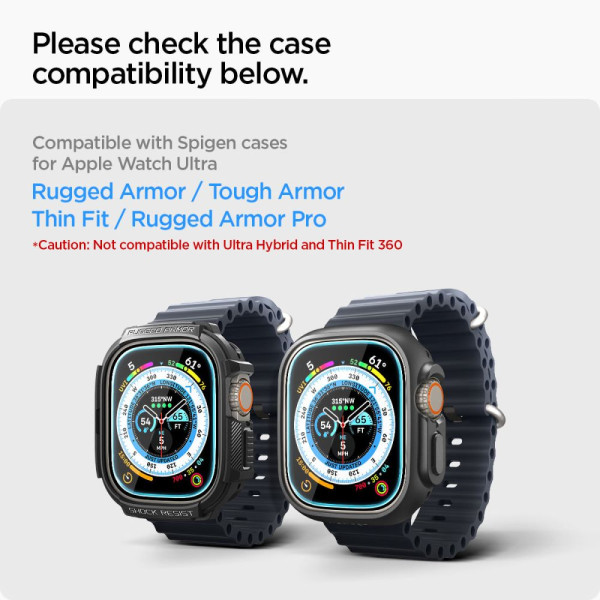 2x Szkło Hartowane Spigen Glas.Tr " Ez Fit " Apple Watch 49 mm