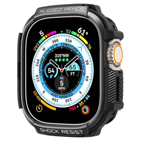 Etui Do Apple Watch 49 mm Spigen Rugged Armor Czarny Matowy