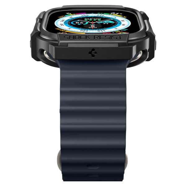 Etui Do Apple Watch 49 mm Spigen Rugged Armor Czarny Matowy