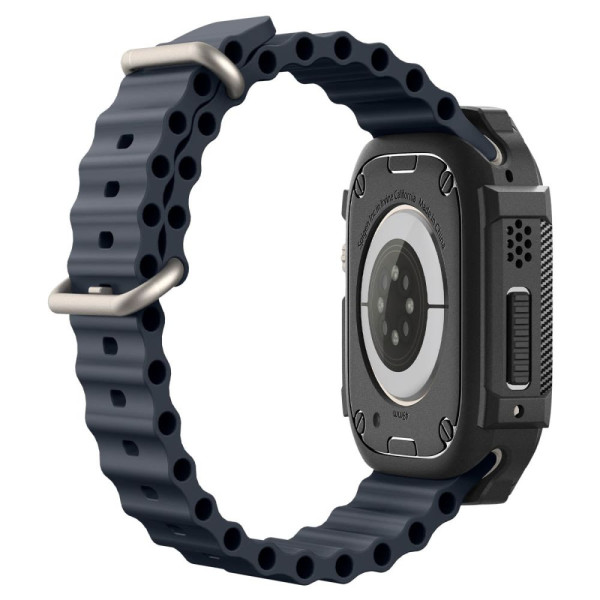 Etui Do Apple Watch 49 mm Spigen Rugged Armor Czarny Matowy