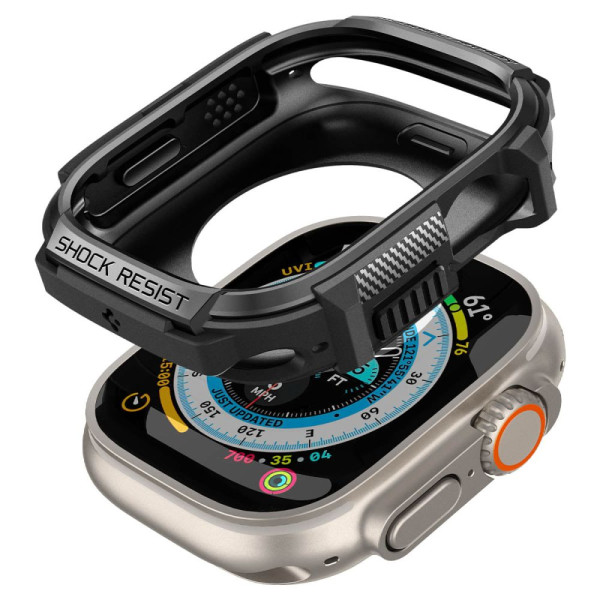 Etui Do Apple Watch 49 mm Spigen Rugged Armor Czarny Matowy