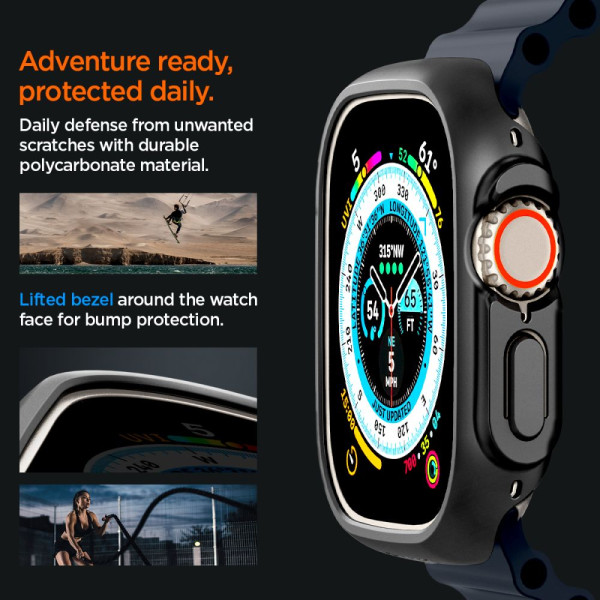 Etui Do Apple Watch 49 mm Spigen Thin Fit Czarny