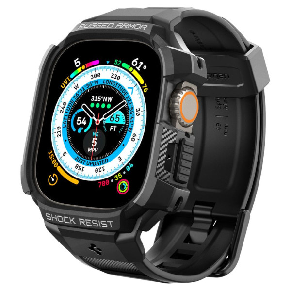 Etui Z Paskiem Do Apple Watch 49 mm Spigen Rugged Armor Pro Czarny