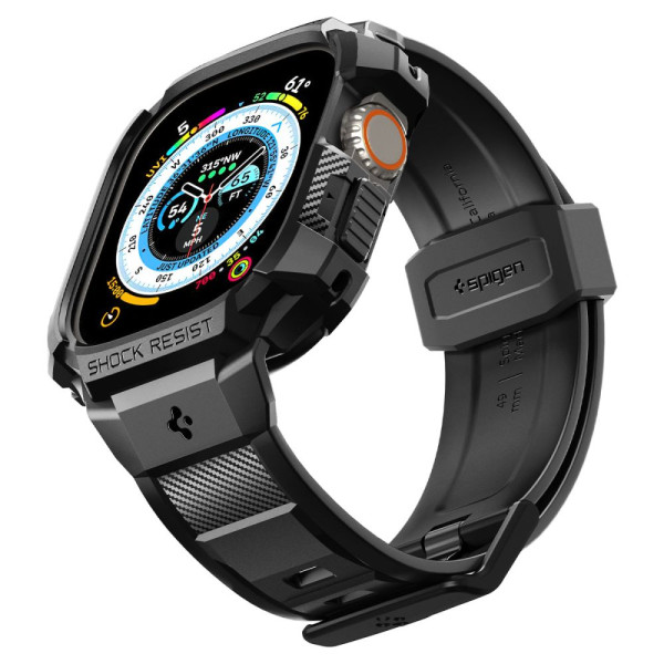 Etui Z Paskiem Do Apple Watch 49 mm Spigen Rugged Armor Pro Czarny