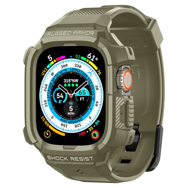 Etui Z Paskiem Do Apple Watch 49 mm Spigen Rugged Armor Pro Zielony