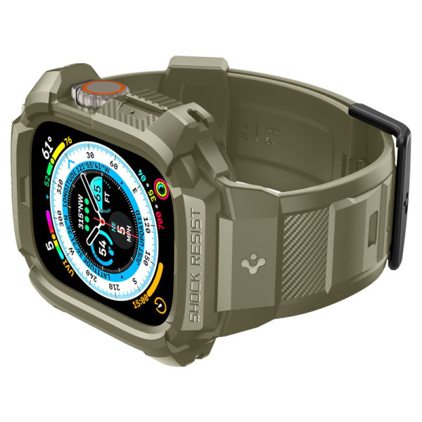 Etui Z Paskiem Do Apple Watch 49 mm Spigen Rugged Armor Pro Zielony