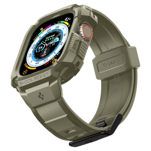 Etui Z Paskiem Do Apple Watch 49 mm Spigen Rugged Armor Pro Zielony