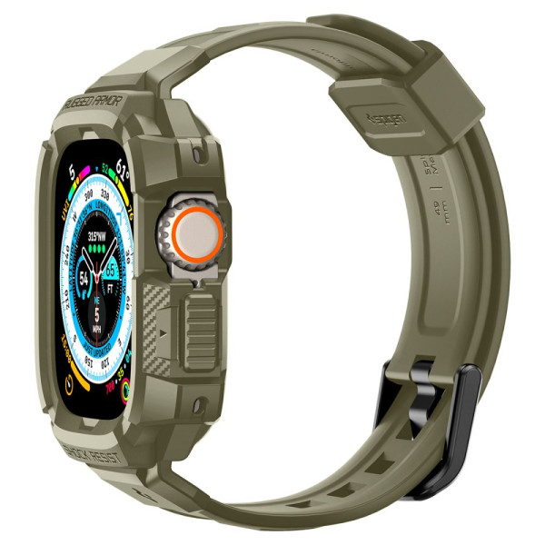 Etui Z Paskiem Do Apple Watch 49 mm Spigen Rugged Armor Pro Zielony