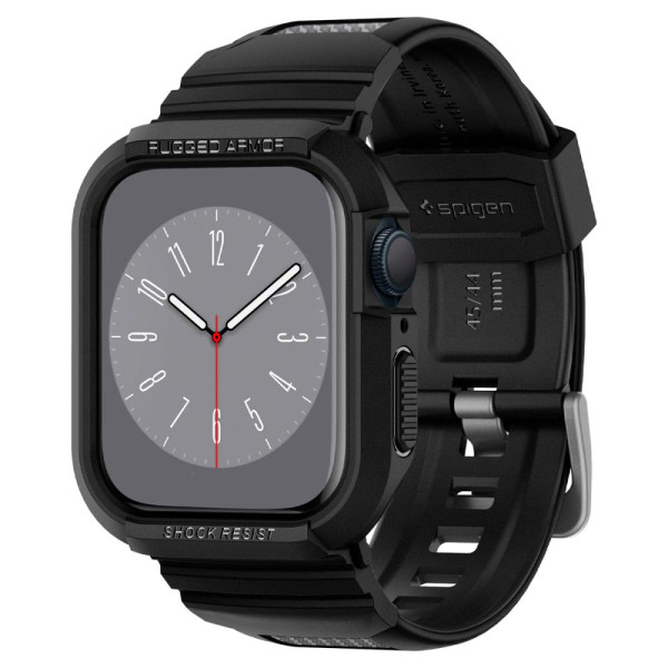 Etui Z Paskiem Do Apple Watch 44 / 45 mm Spigen Rugged Armor Pro Czarny