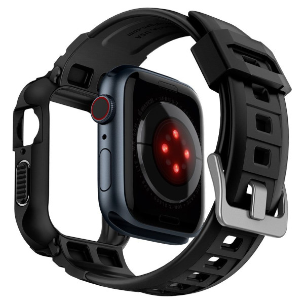 Etui Z Paskiem Do Apple Watch 44 / 45 mm Spigen Rugged Armor Pro Czarny
