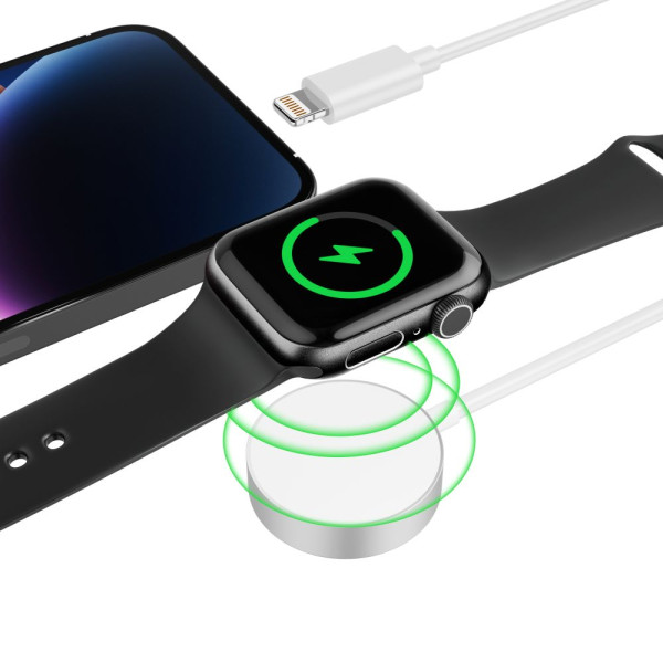 Magnetyczna Ładowarka Indukcyjna 2w1 Do Apple Watch Tech-Protect Ultraboost Biały