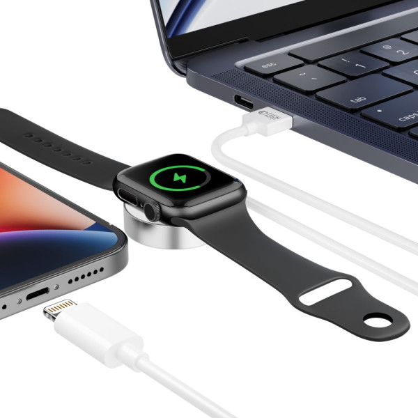 Magnetyczna Ładowarka Indukcyjna 2w1 Do Apple Watch Tech-Protect Ultraboost Biały