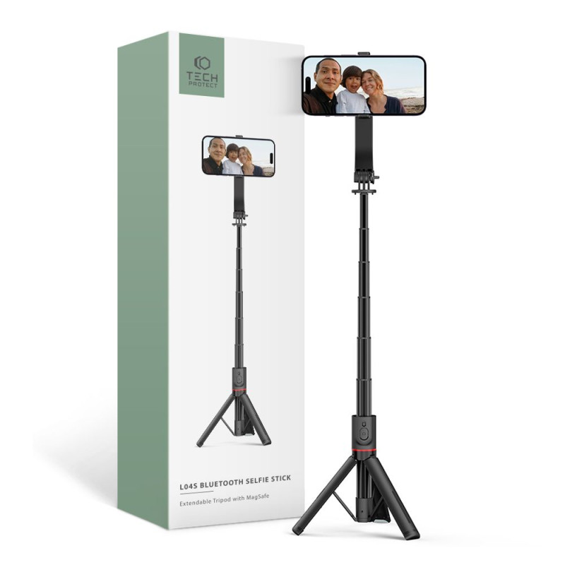 Selfie Stick Tech-Protect L04S MagSafe Wireless Tripod Czarny