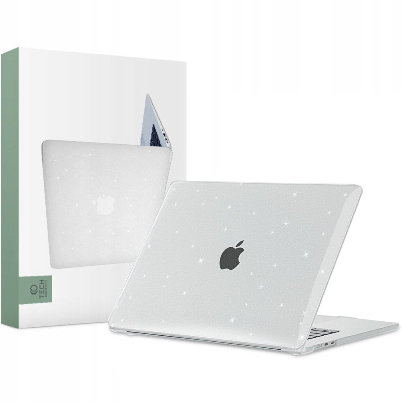 Etui Do MacBook Air 15 2023 Tech-Protect Smartshell Przezroczysty Brokatowy
