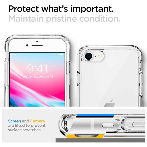 Etui Do iPhone 7 / 8 / SE 2020 / 2022 Spigen Ultra Hybrid Przezroczysty