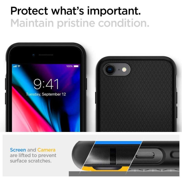 Etui Do iPhone 7 / 8 / SE 2020 / 2022 Spigen Liquid Air Czarny
