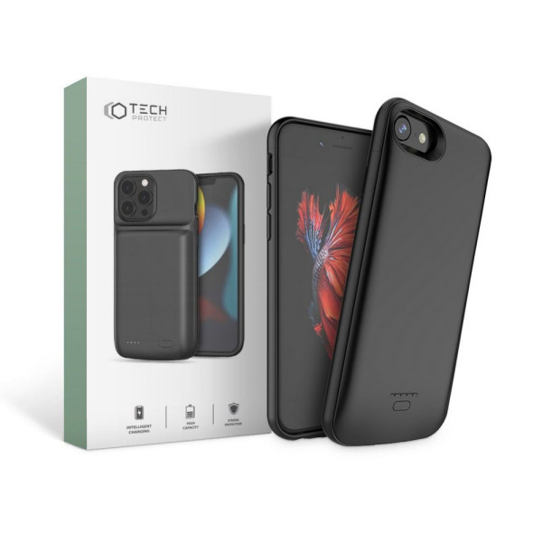 Etui Ze Zintegrowaną Baterią Do iPhone 6 / 6S / 7 / 8 / SE 2020 / 2022 Tech-Protect Battery Pack 3200 mAh Czarny