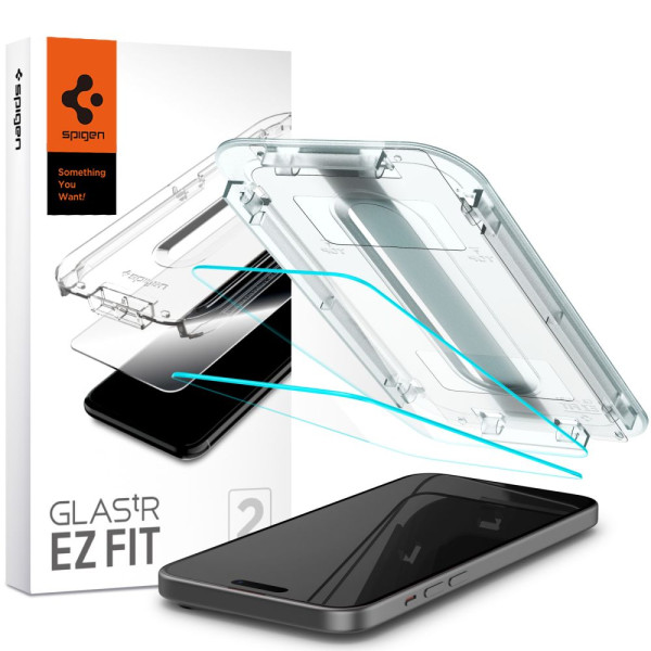 2x Szkło Hartowane Do iPhone 15 Spigen Glas.Tr " Ez Fit "