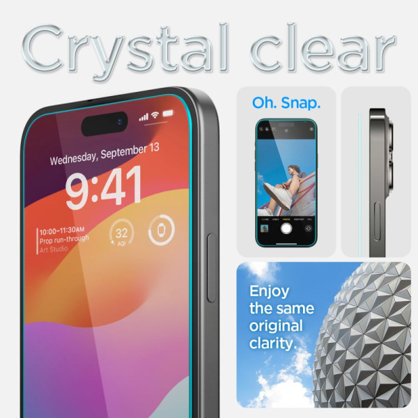2x Szkło Hartowane Do iPhone 15 Spigen Glas.Tr " Ez Fit "