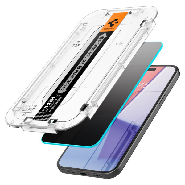 2x Prywatyzujące Szkło Hartowane Spigen Glas.Tr " Ez Fit " iPhone 15
