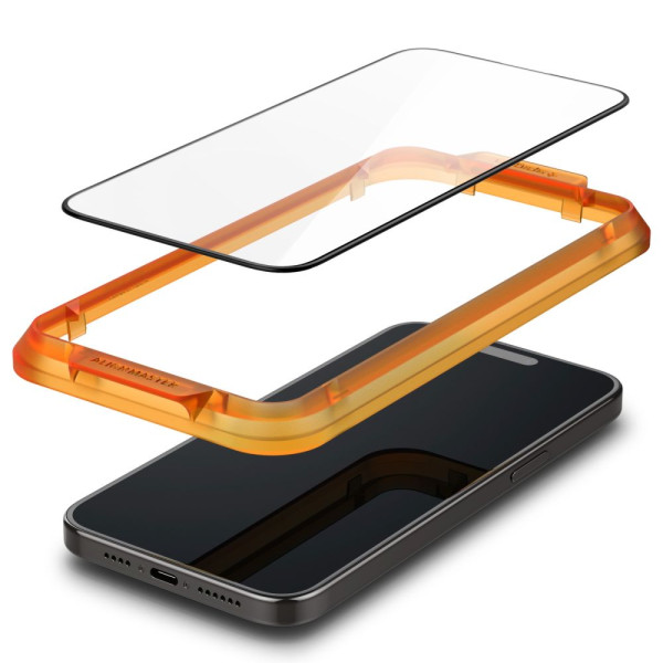 2x Szkło Hartowane Do iPhone 15 Spigen Alm Glass Fc Czarny