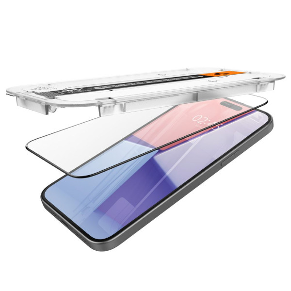 Szkło Hartowane Do iPhone 15 Spigen Glas.Tr " Ez Fit " Fc Czarny