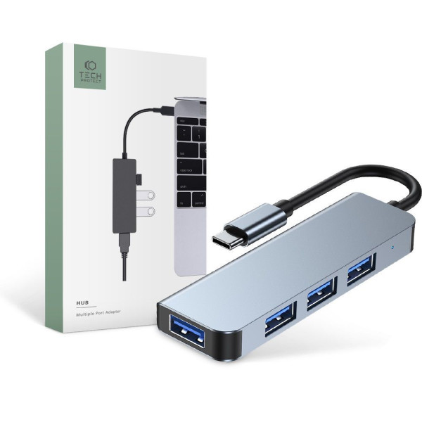 Adapter 4w1 Tech-Protect V1 -  Hub Szary
