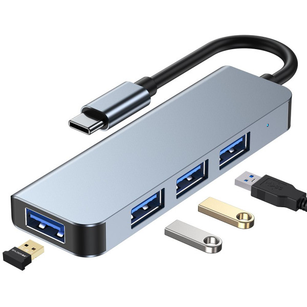 Adapter 4w1 Tech-Protect V1 -  Hub Szary