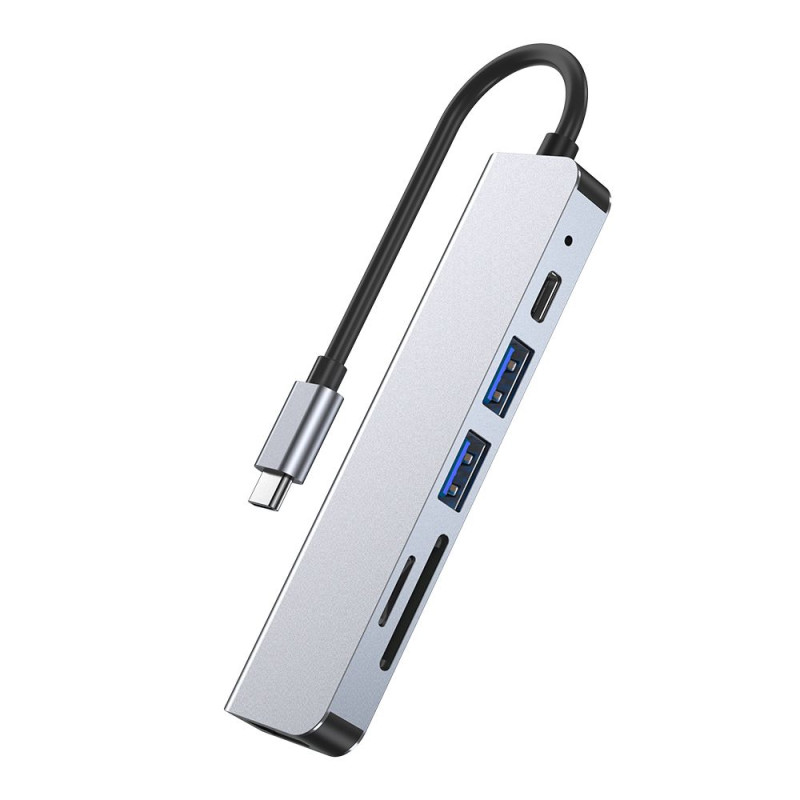 Adapter 6w1 Tech-Protect V4 - Hub Szary