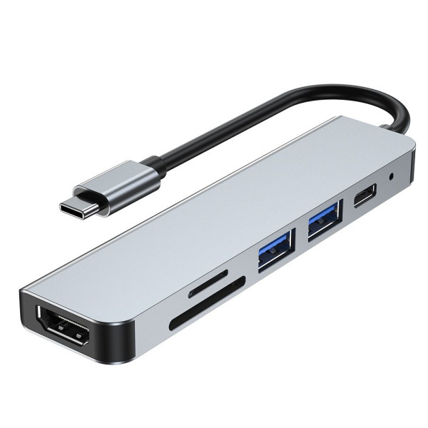 Adapter 6w1 Tech-Protect V4 - Hub Szary