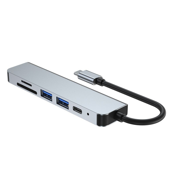 Adapter 6w1 Tech-Protect V4 - Hub Szary