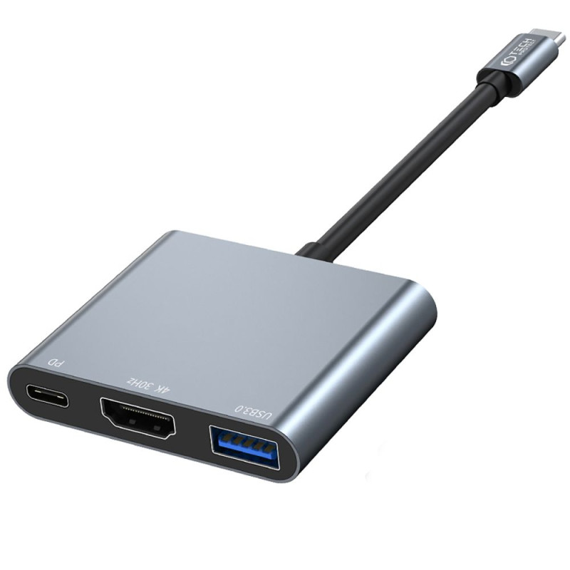 Adapter 3w1 Tech-Protect V1 -  Hub Szary