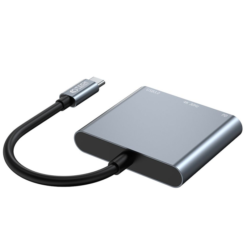 Adapter 3w1 Tech-Protect V1 -  Hub Szary