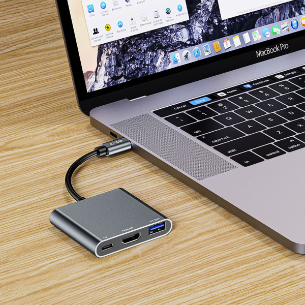 Adapter 3w1 Tech-Protect V1 -  Hub Szary