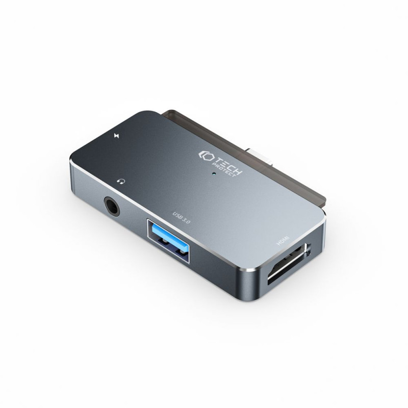 Adapter 4w1 Tech-Protect V6 - Hub Szary