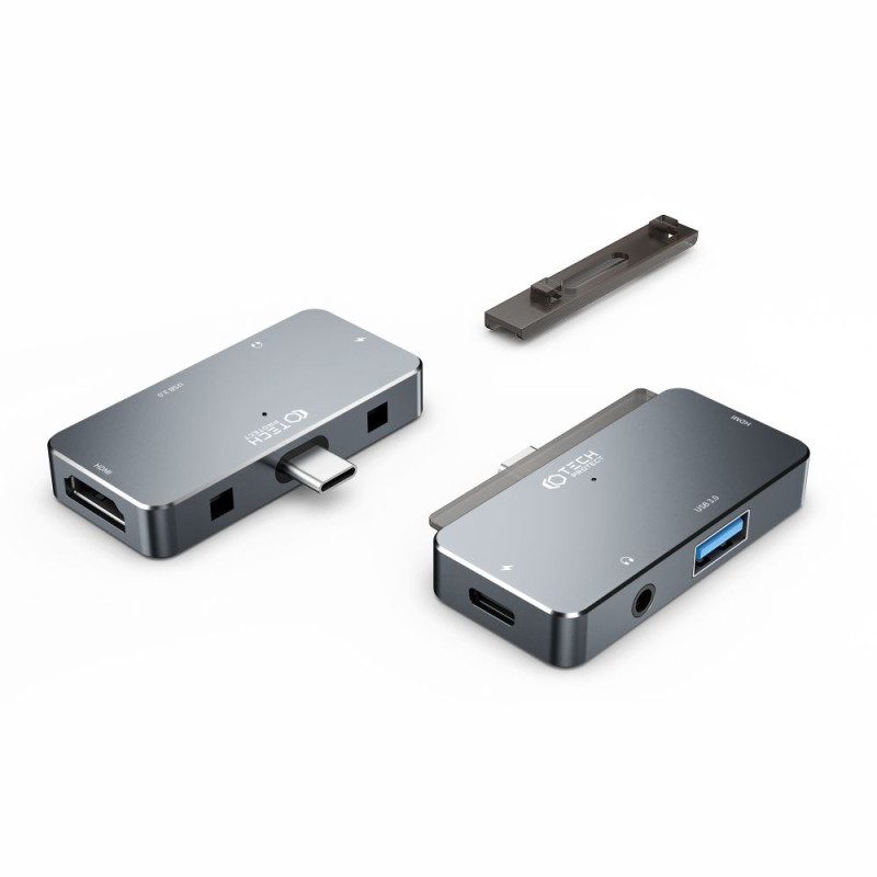 Adapter 4w1 Tech-Protect V6 - Hub Szary