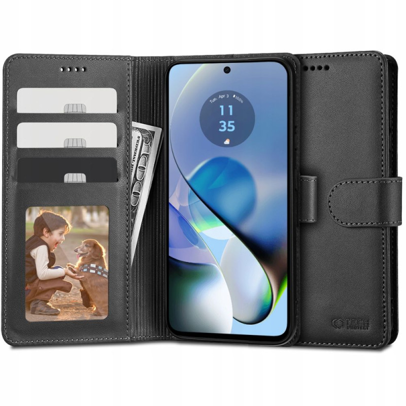 Etui Do Motorola Moto G54 5G Tech-Protect Wallet Czarny