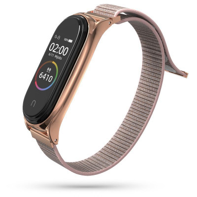 Pasek Xiaomi Mi Smart Band 7 Tech-Protect Nylon Różowe Złoto