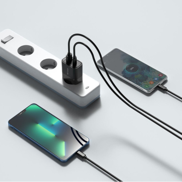 Ładowarka Sieciowa Tech-Protect C30 W 2 - Porty PD30W / QC3.0 Czarny