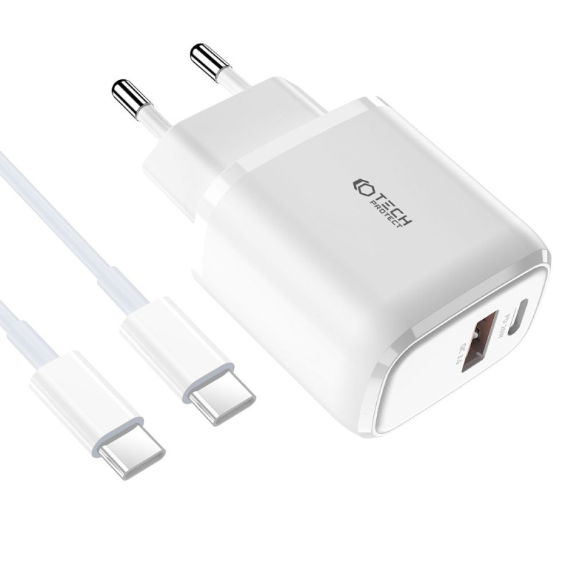 Ładowarka Sieciowa + Kabel Typ-C Tech-Protect...