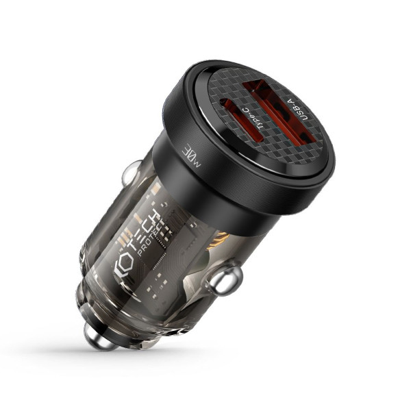 Ładowarka Samochodowa Tech-Protect CC30 W 2 - Porty Czarny