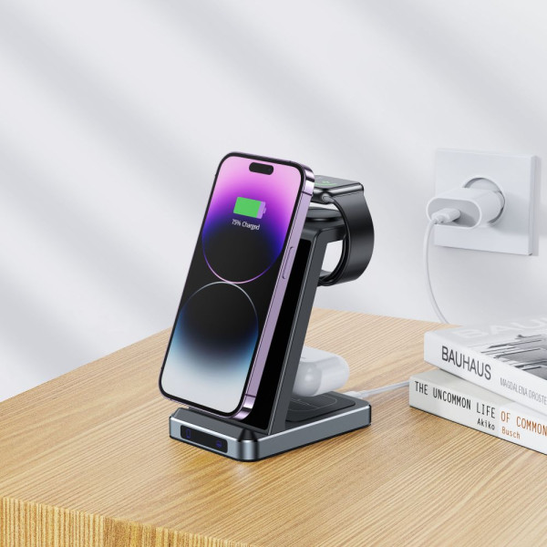 Ładowarka Bezprzewodowa 3w1 Tech-Protect QI15 W-A26 Czarny